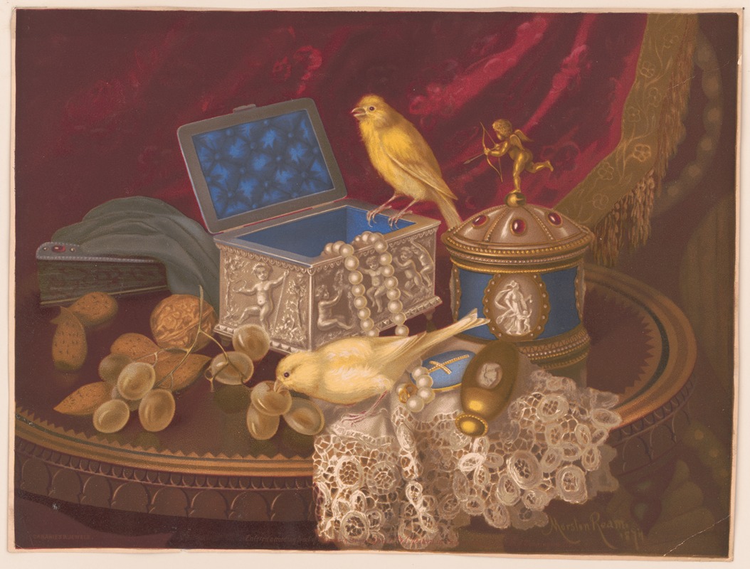 Canaries & jewels by Morston Constantine Ream, 1874 — digital art print download