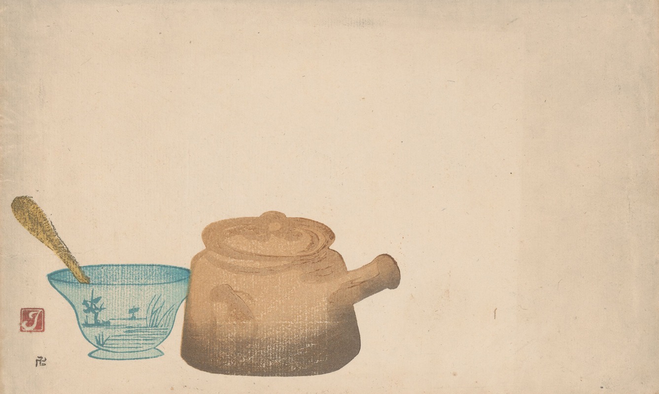 Still life with Japanese tableware by Проспер-Альфонс Исак — digital art print download