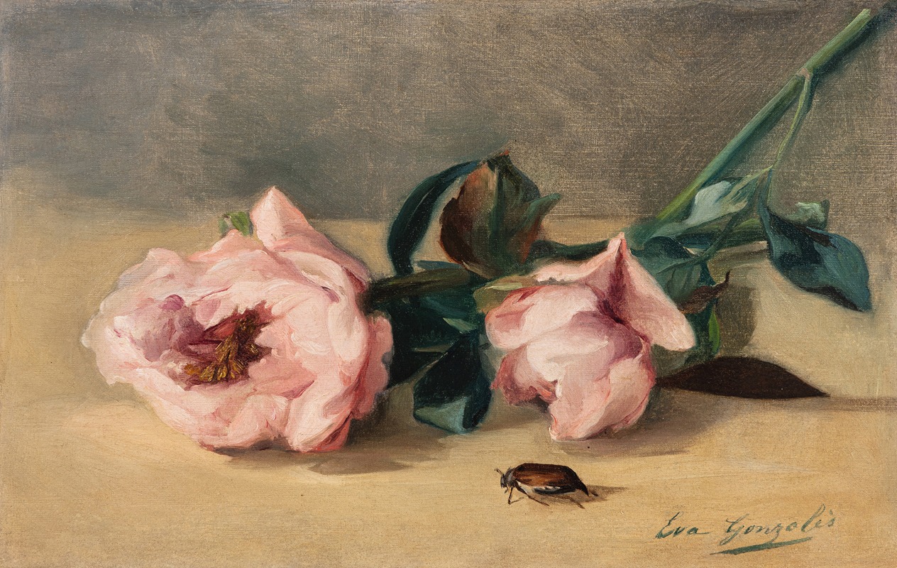 Les pivoines et le hanneton — Eva Gonzalès