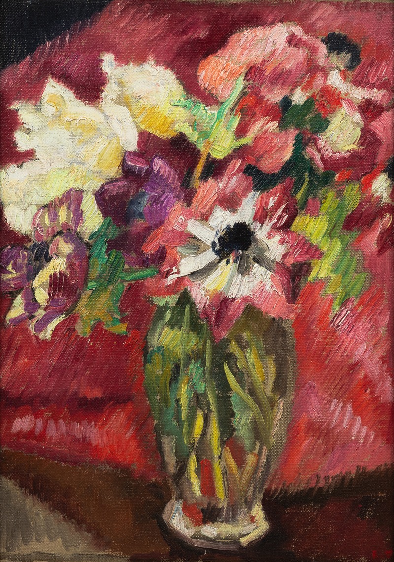 Bouquet au vase de crystal — Луи Вальтат