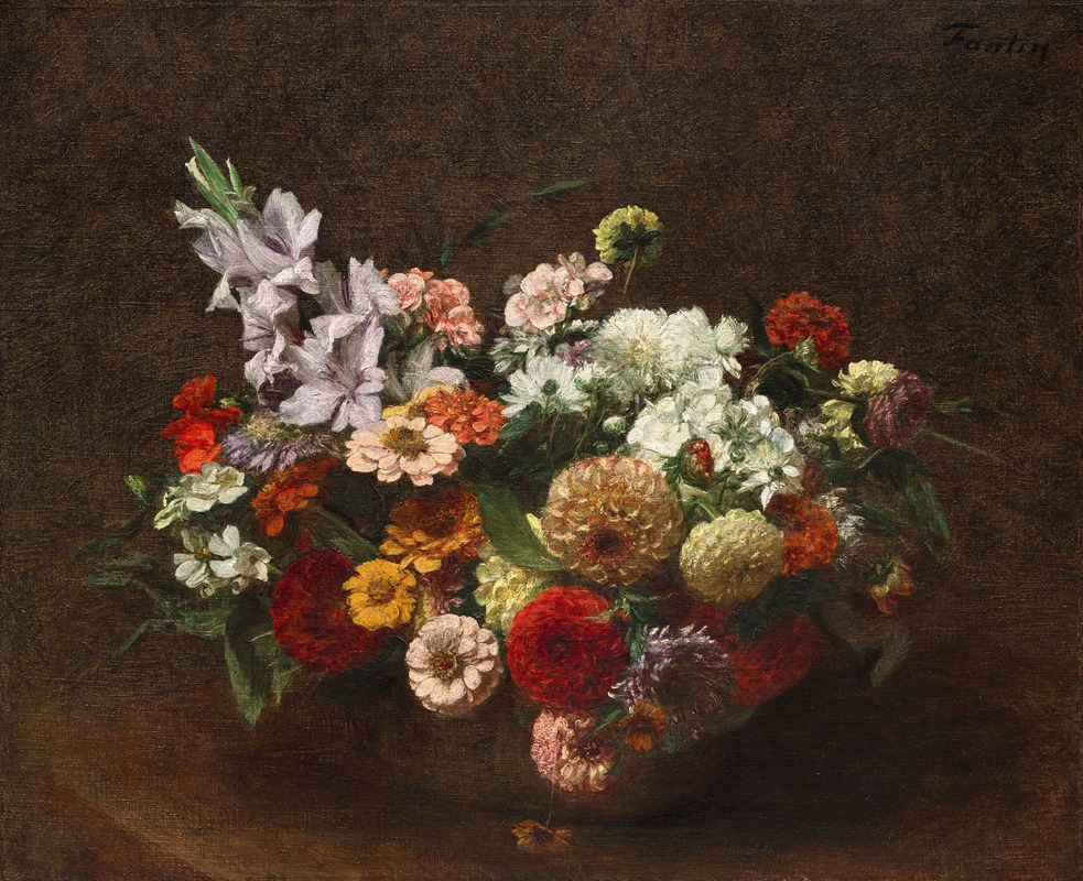 Grand bouquet de fleurs by Анри Фантен-Латур, 1900 — digital art print download