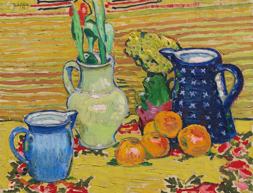 Still Life with Oranges by Герман Макс Пехштайн, 1909 — digital art print download