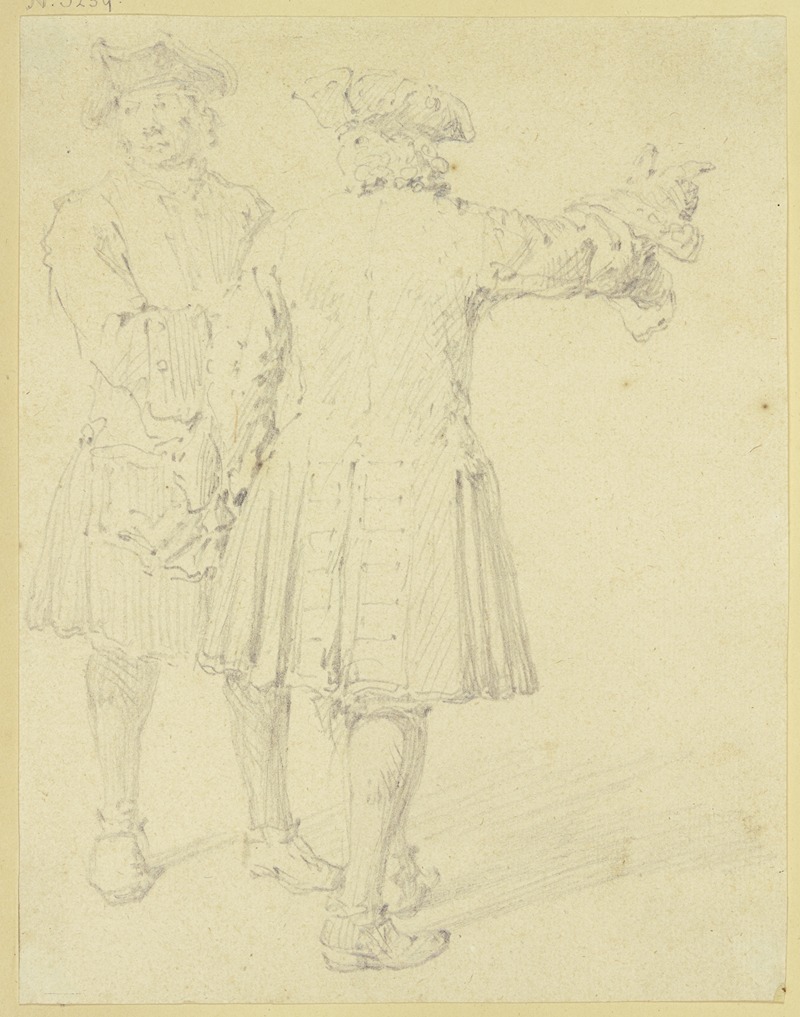 Two men with tricorns by Adam Frans van der Meulen — digital art print download