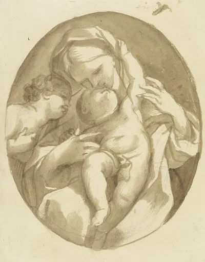 Madonna mit dem Kind und dem Johannesknaben by Adam Friedrich Oeser — digital art print download