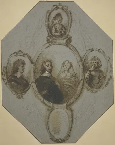 Familie des Constantin Huygens by Адриан Ханнеман — digital art print download