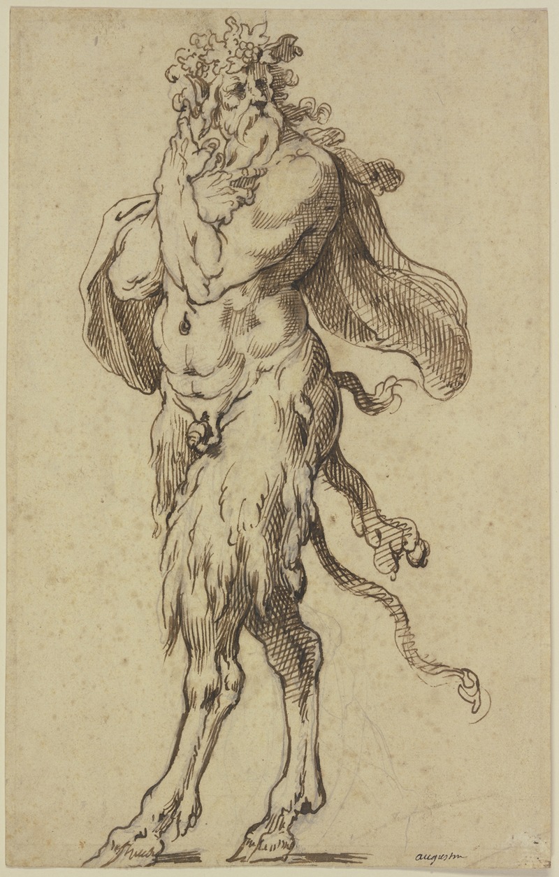 Old satyr to the left by Агостино Караччи — digital art print download