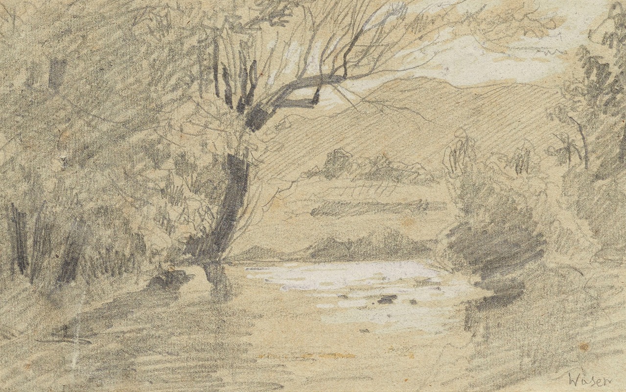 Flusslandschaft in Wasen — Альберт Анкер