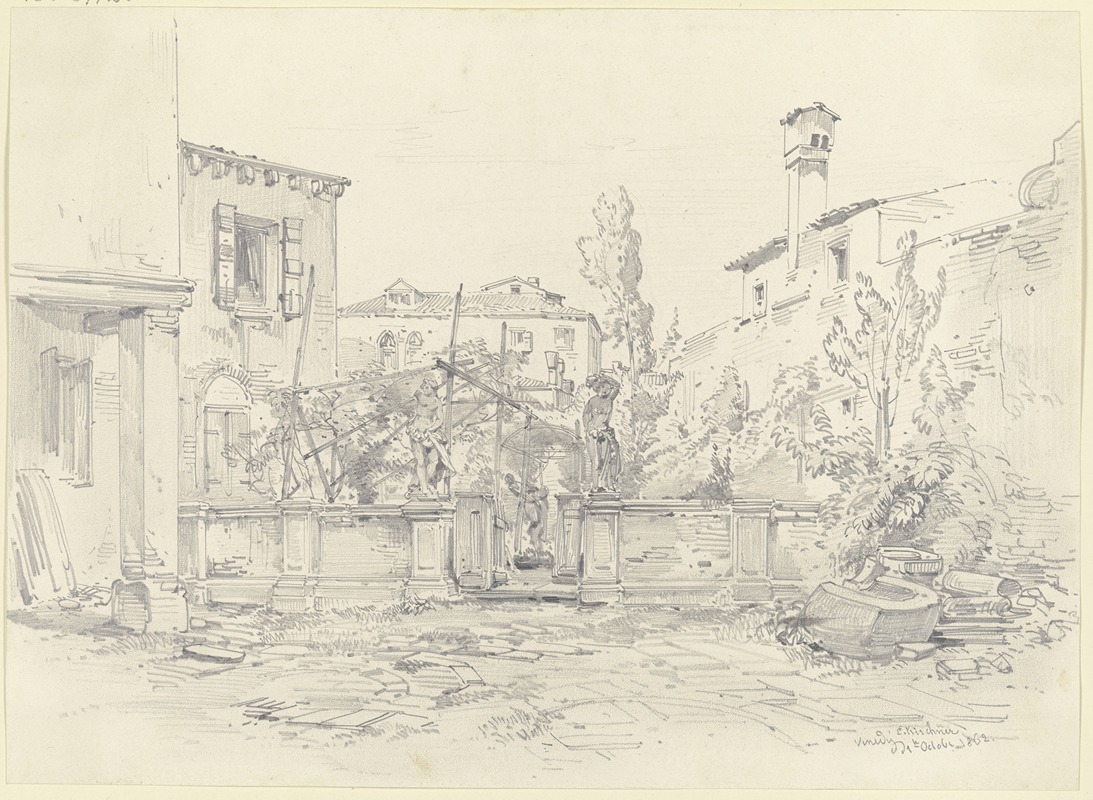 Eingang zu einem Garten in Venedig by Albert Emil Kirchner, 1862 — digital art print download