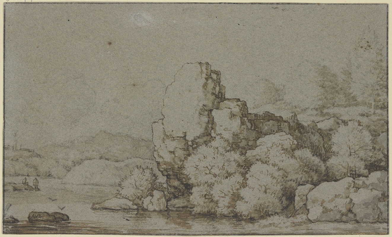 Rock section by the water by Аллаерт ван Эвердинген — digital art print download