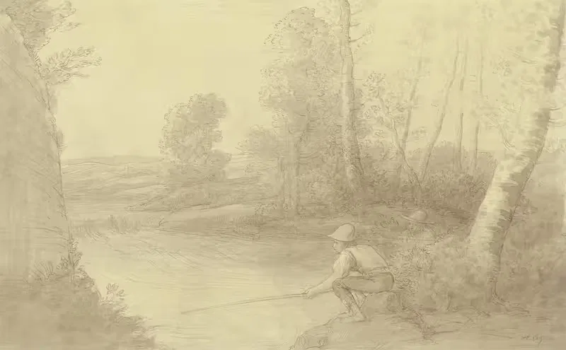The fishermen at the river — Alphonse Legros