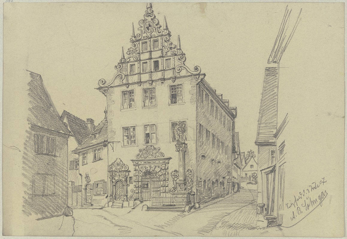 Town hall in Sulzfeld by Андреас Бернхард Зёнген, 1904 — digital art print download