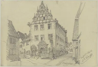 Town hall in Sulzfeld by Андреас Бернхард Зёнген, 1904 — digital art print download