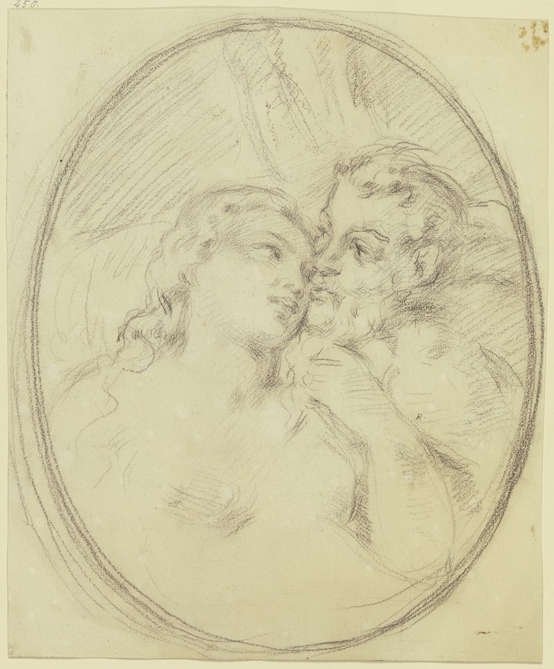 Faun and nymph by Ангильберт Гёбель, 1860 — digital art print download