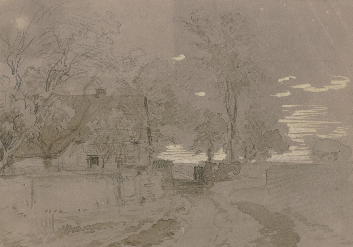 Farmstead at the road by Антон Бургер — digital art print download
