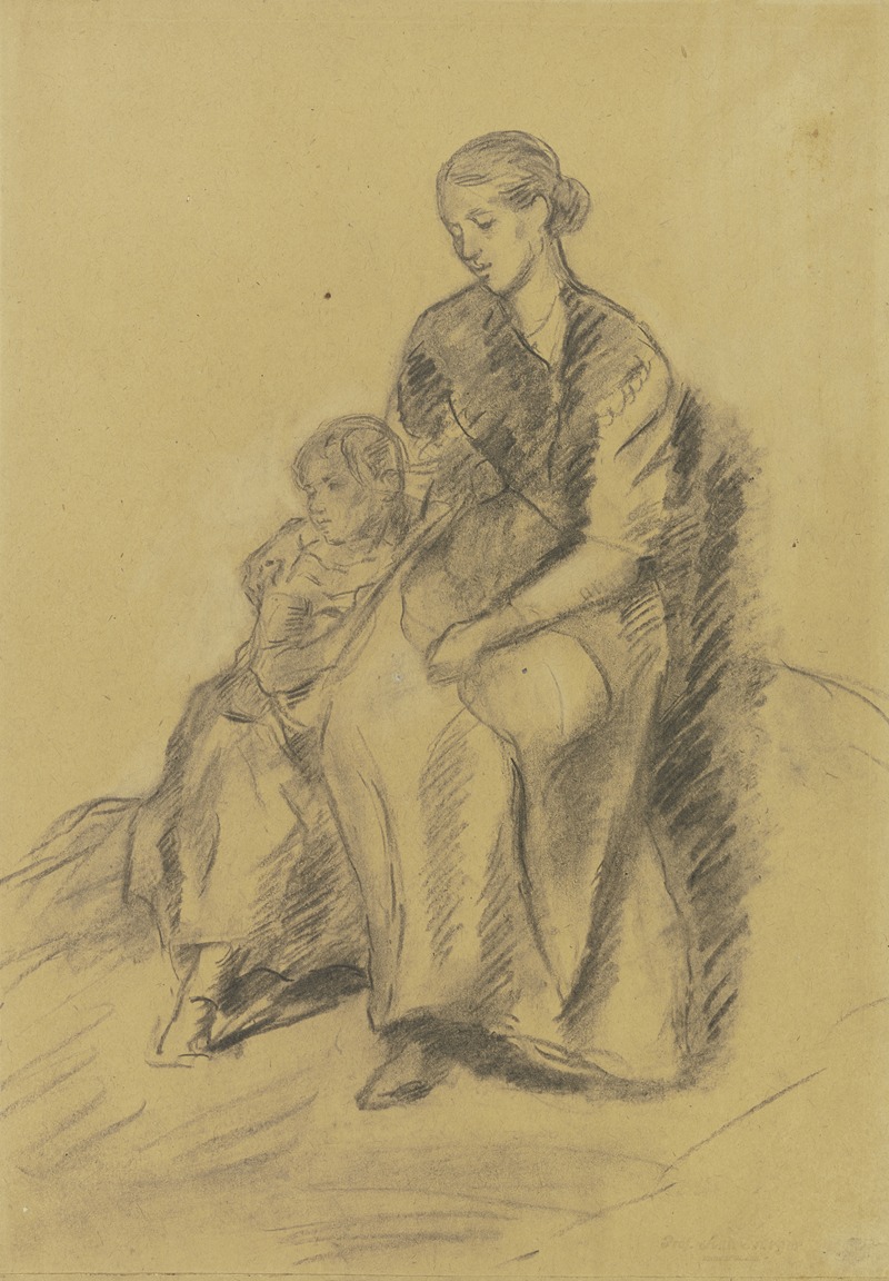 Mother with child by Антон Бургер — digital art print download