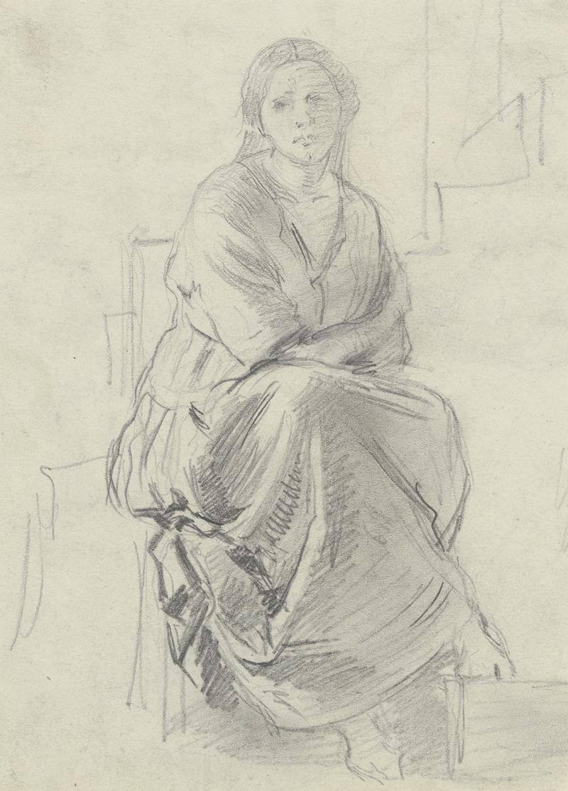 Sitting woman by Антон Бургер — digital art print download