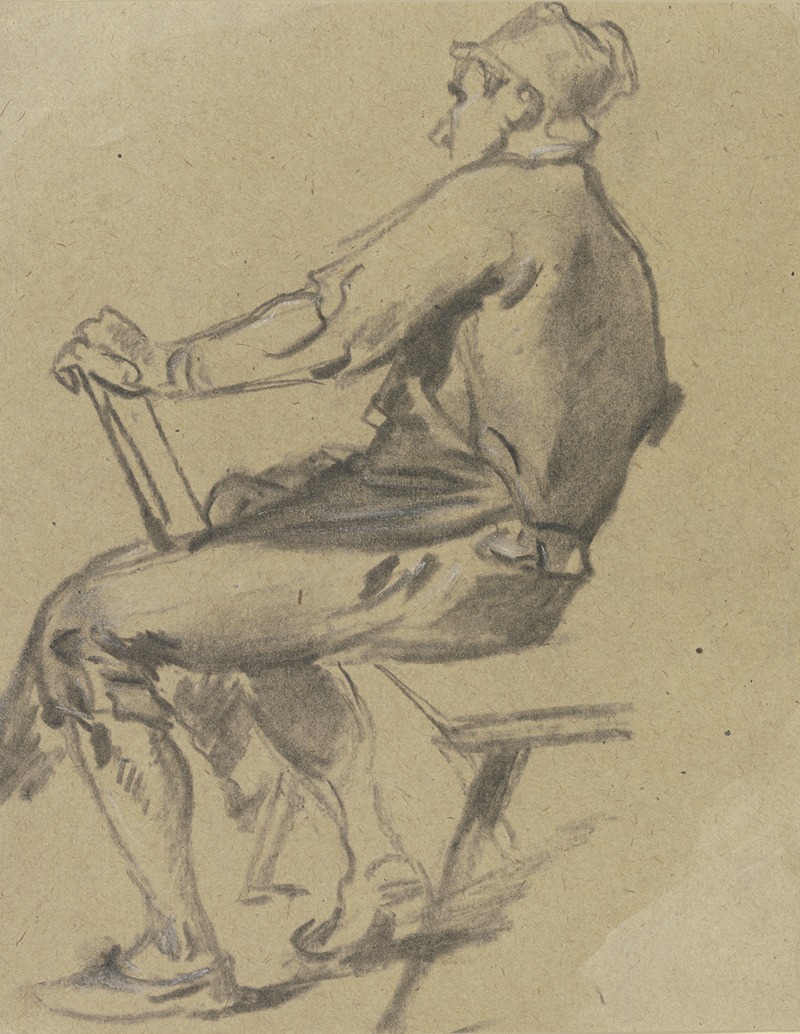Sitzender Wirt in verlorenem Profil — Anton Burger