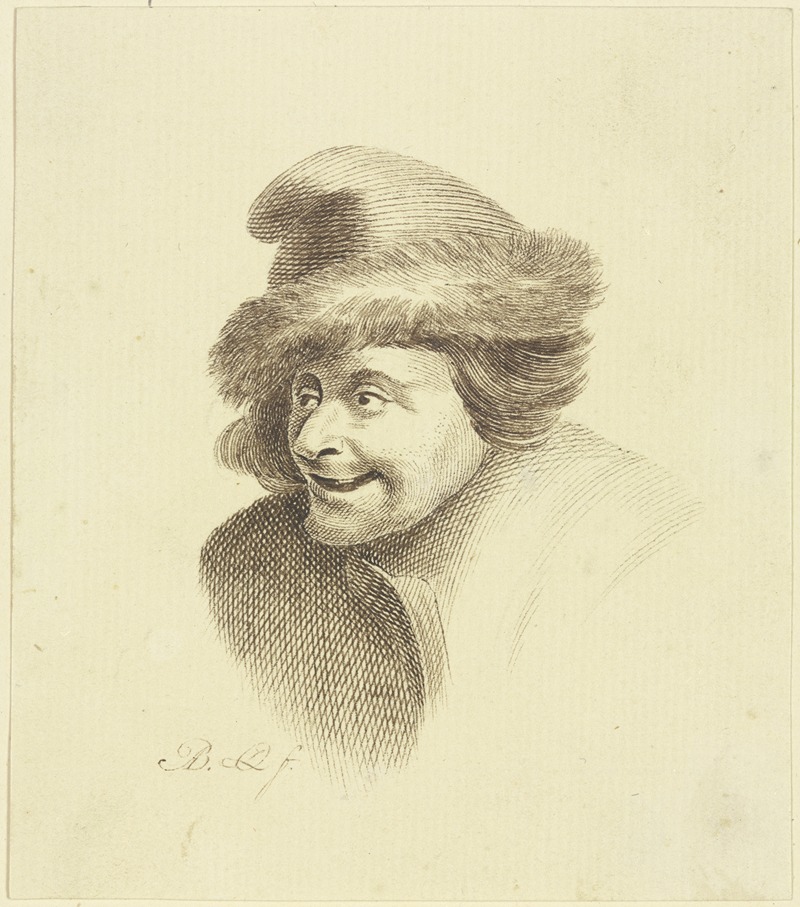 Farmer's head with fur cap by Антуан Оверлает — digital art print download