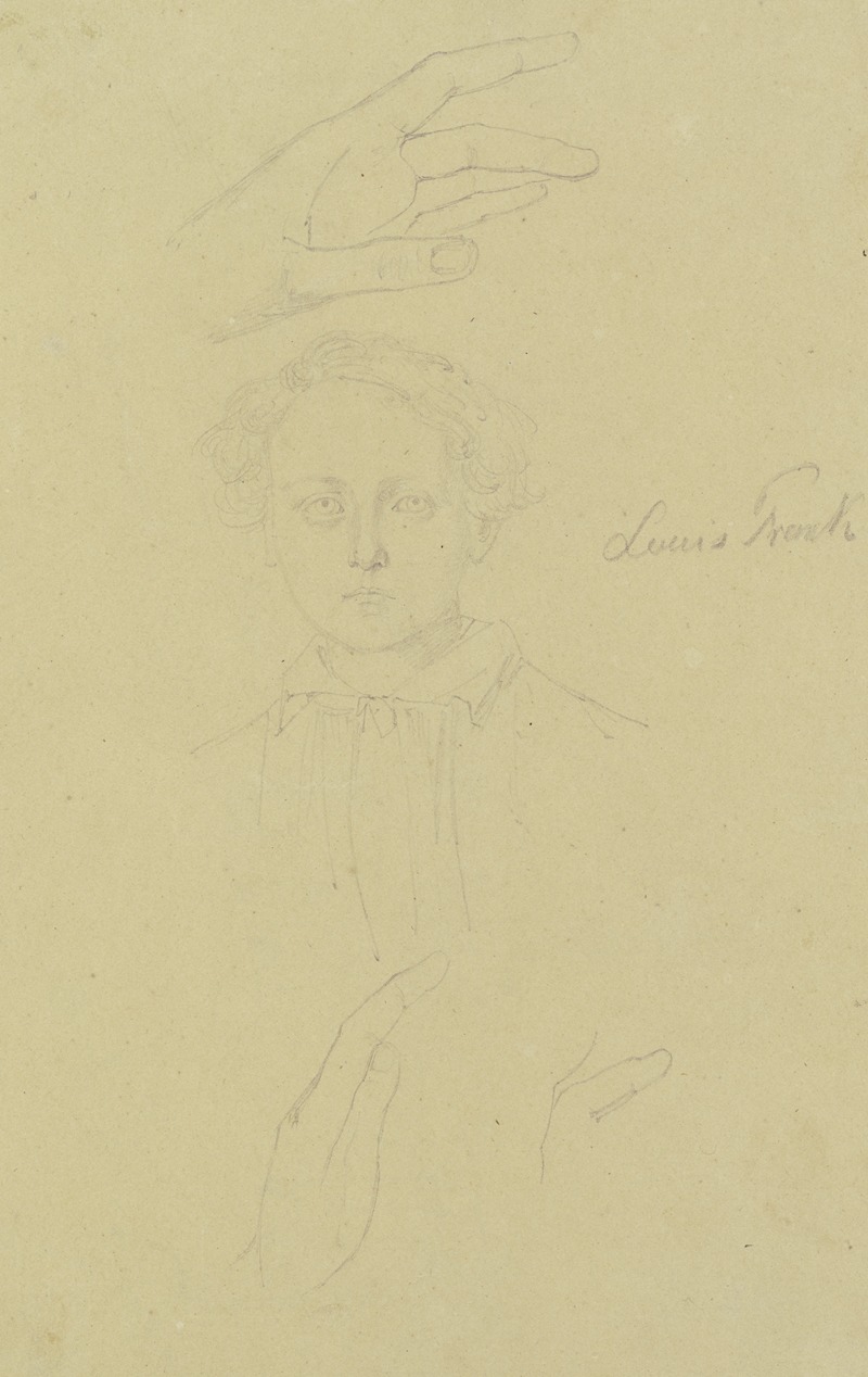 Bildnis Louis Frank und Handstudien — Август Лукас
