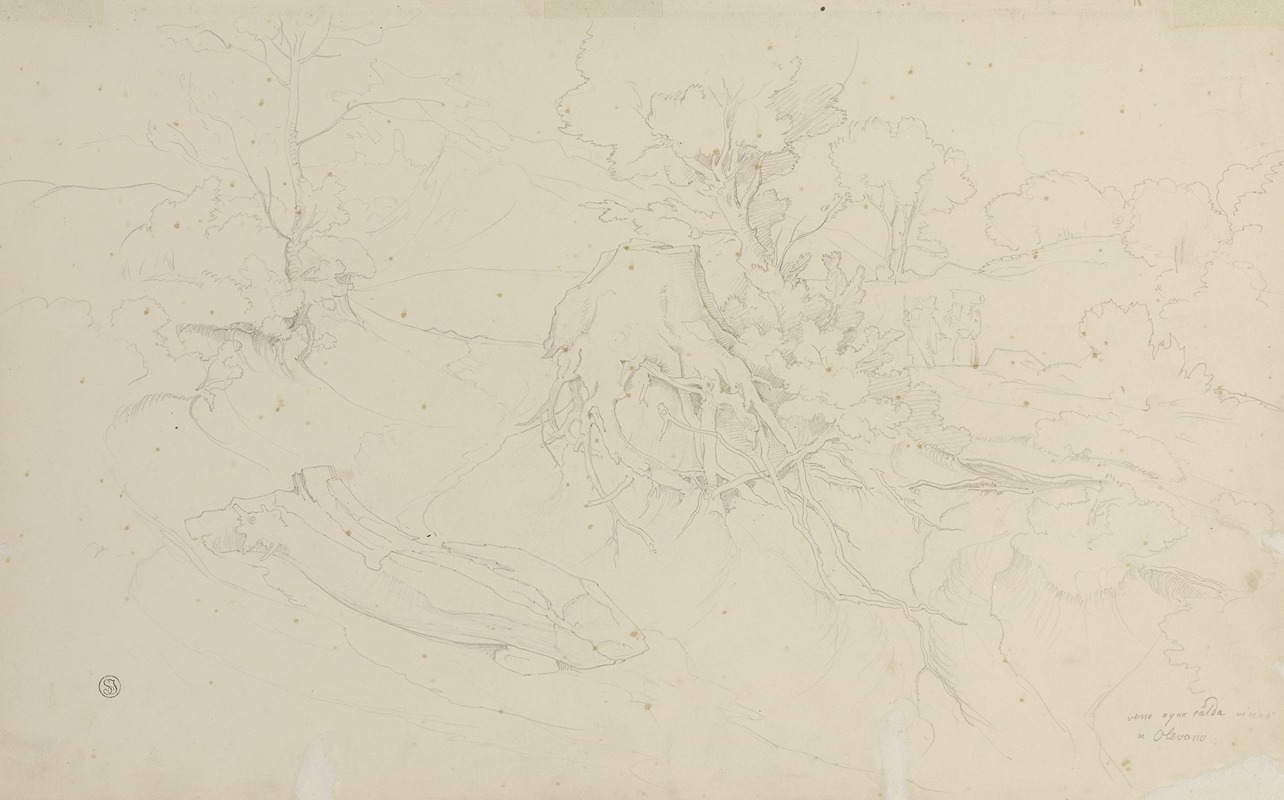 Hollow path near Olevano by Август Лукас, 1832 — digital art print download