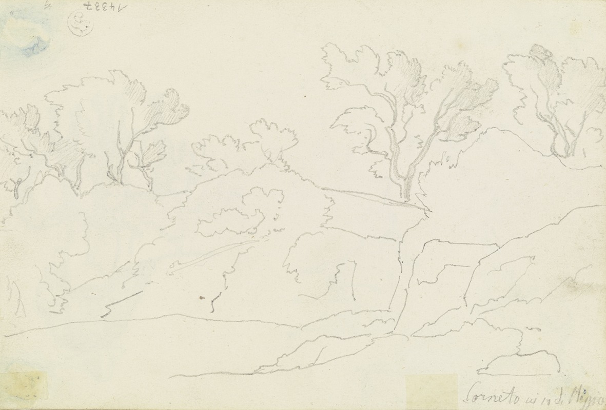 Italian landscape by Август Лукас, 1830 — digital art print download