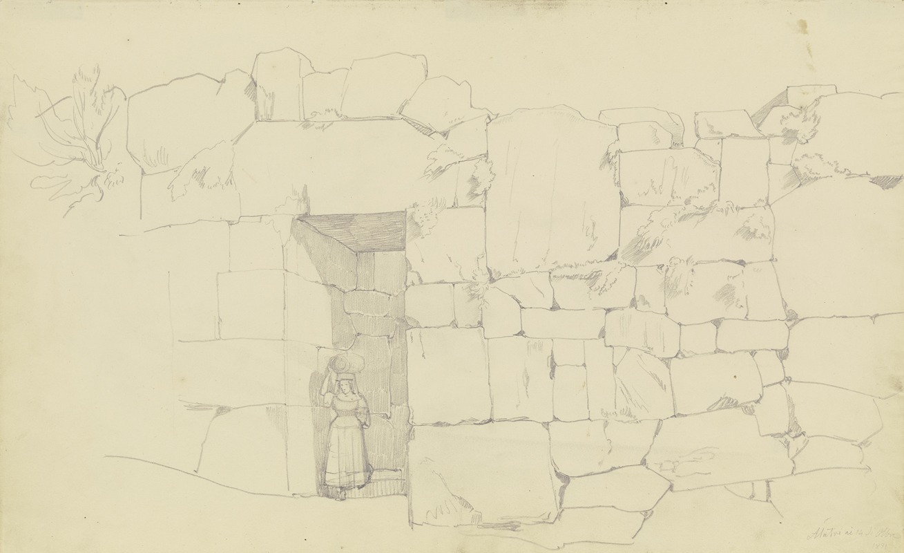 Old wall near Alatri by Август Лукас, 1831 — digital art print download