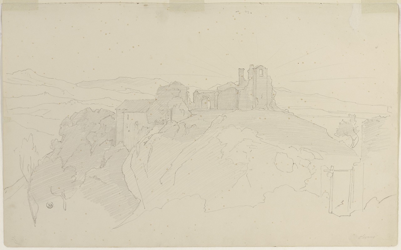 Ruins near Olevano by Август Лукас, 1834 — digital art print download