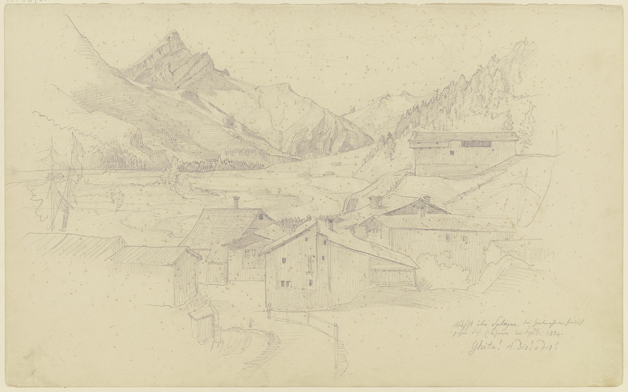 Splügen in Graubünden by Август Лукас, 1834 — digital art print download