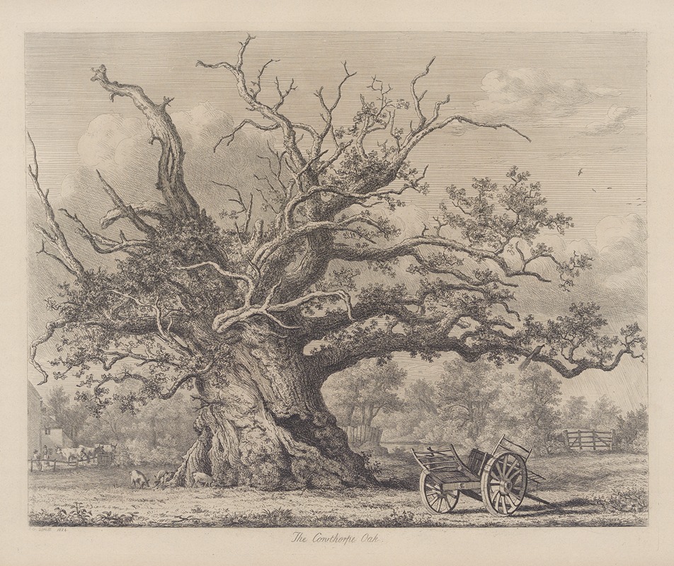 The Cowthorpe Oak by Jacob George Strutt, 1826 — digital art print download