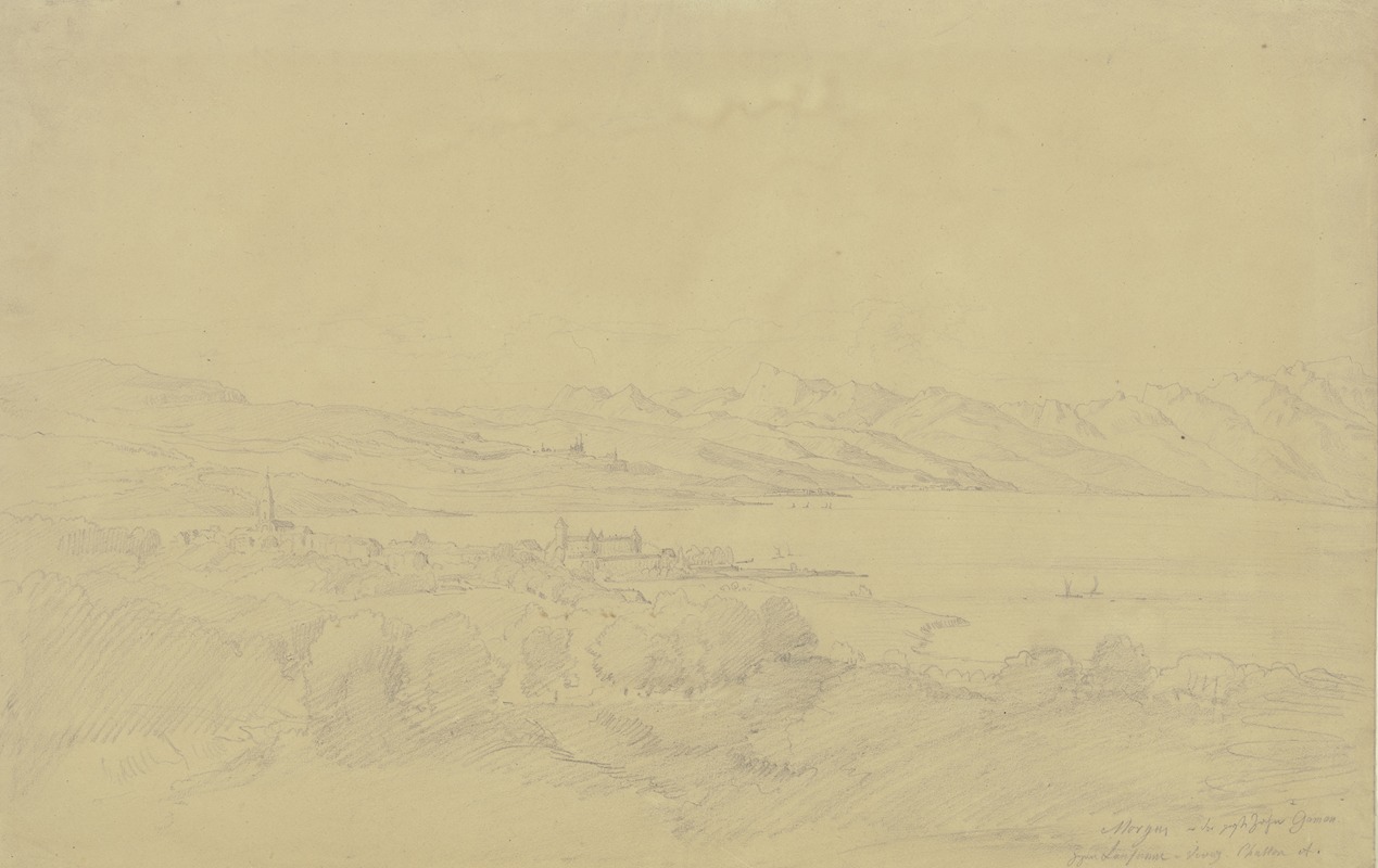 View of Morges by Август Лукас — digital art print download