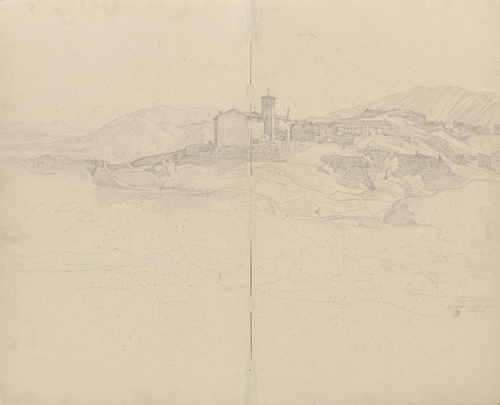 View of Segni by Август Лукас, 1830 – 1831 — digital art print download