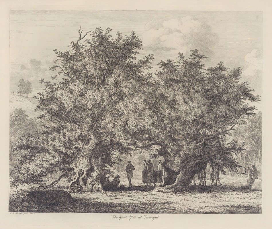 The Fortingal Yew by Jacob George Strutt, 1826 — digital art print download