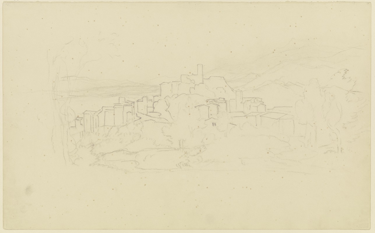 View on Olevano by Август Лукас, 1830 – 1831 — digital art print download