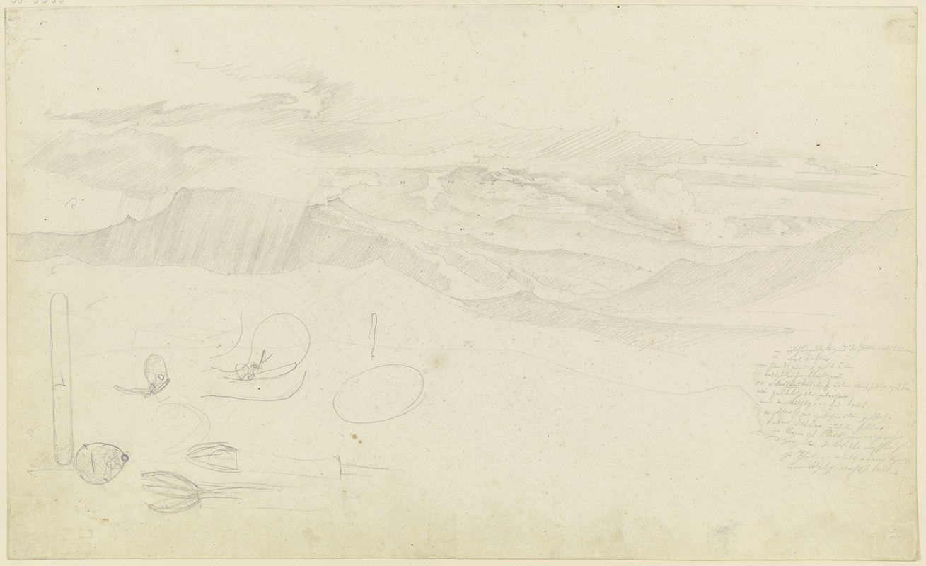 Weiter Blick über die Sabiner Berge by Август Лукас, 1830 – 1831 — digital art print download