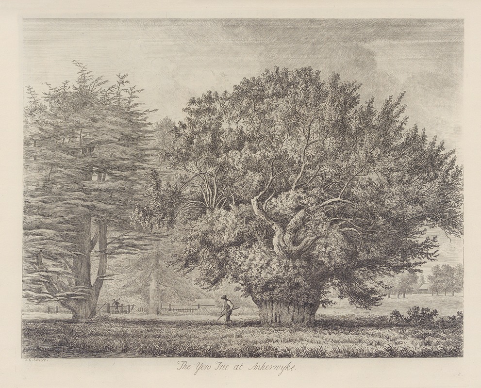 The Yew Tree at Ankerwyke by Jacob George Strutt, 1826 — digital art print download