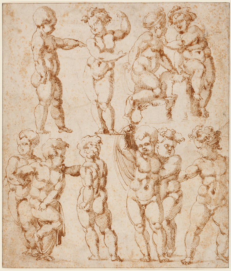 Studies of Children by Baccio Bandinelli — digital art print download
