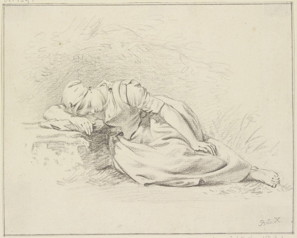 Sleeping girl by Баренд Корнелис Кёккёк — digital art print download