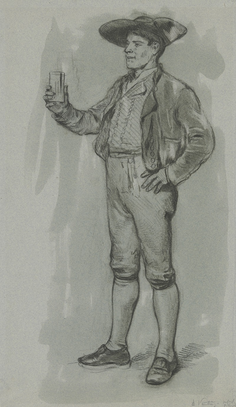 Bauer mit zutrinkendem Gestus aus der 'Tanzpause' — Benjamin Vautier