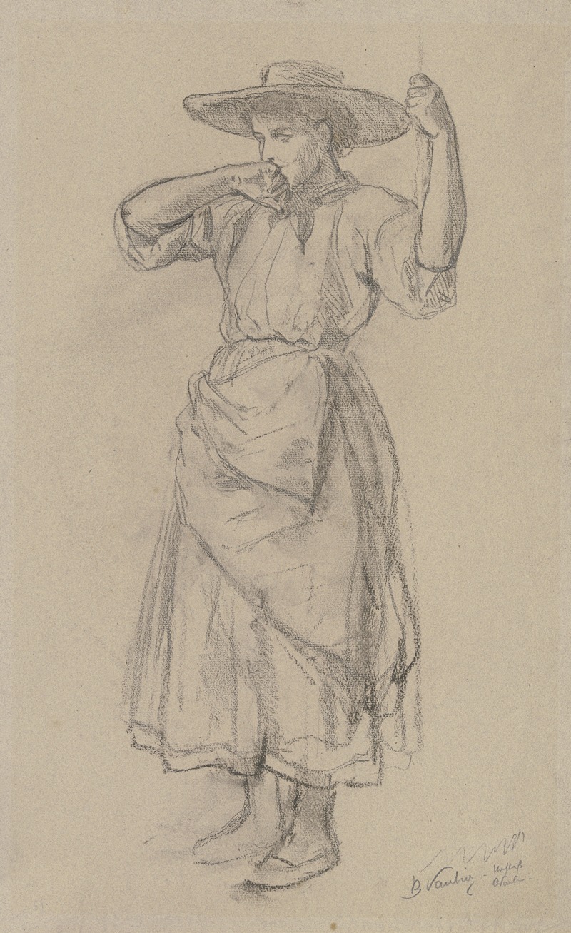 Junge Bäuerin aus dem 'willigen Modell' by Бенжамен Вотье, 1887 — digital art print download