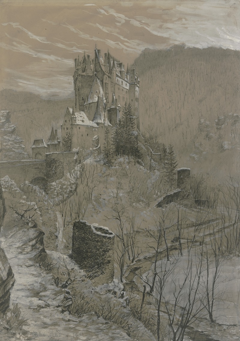Eltz castle in the winter by Бернхард Маннфельд, 1901 — digital art print download