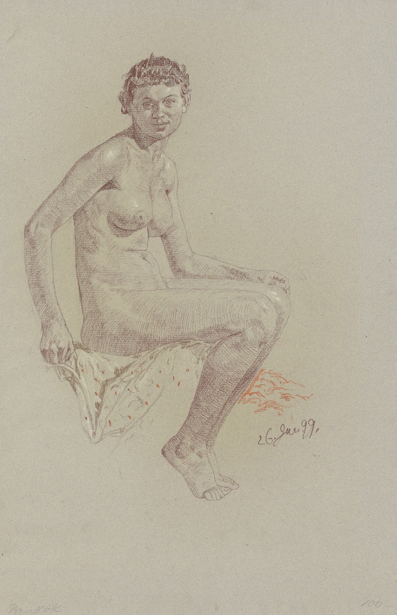 Female nude by Бернхард Панкок, 1899 — digital art print download