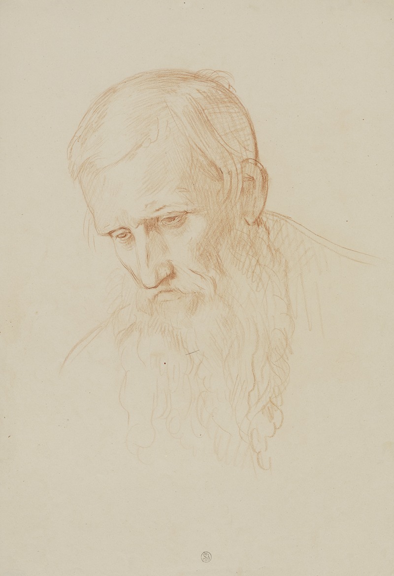 Männlicher Studienkopf, dreiviertel Profil nach links — Bernhard von Neher the younger