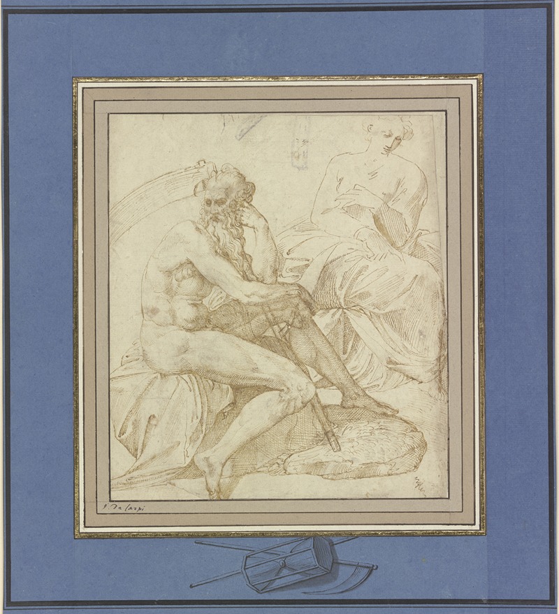 Saturn und eine weibliche Figur by Bonaventura Lamberti — digital art print download
