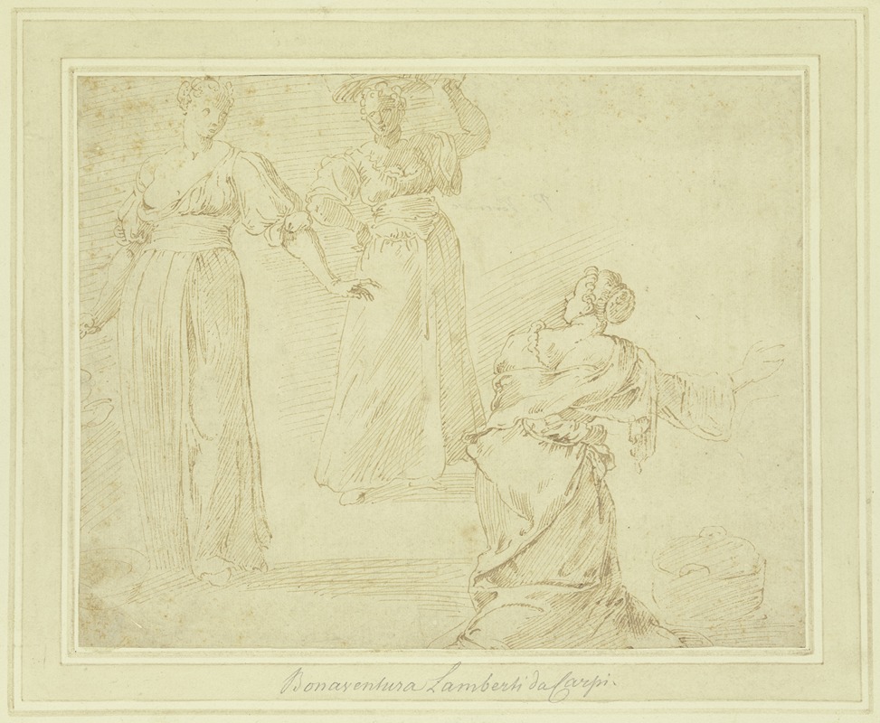 Three washerwomen by Bonaventura Lamberti — digital art print download