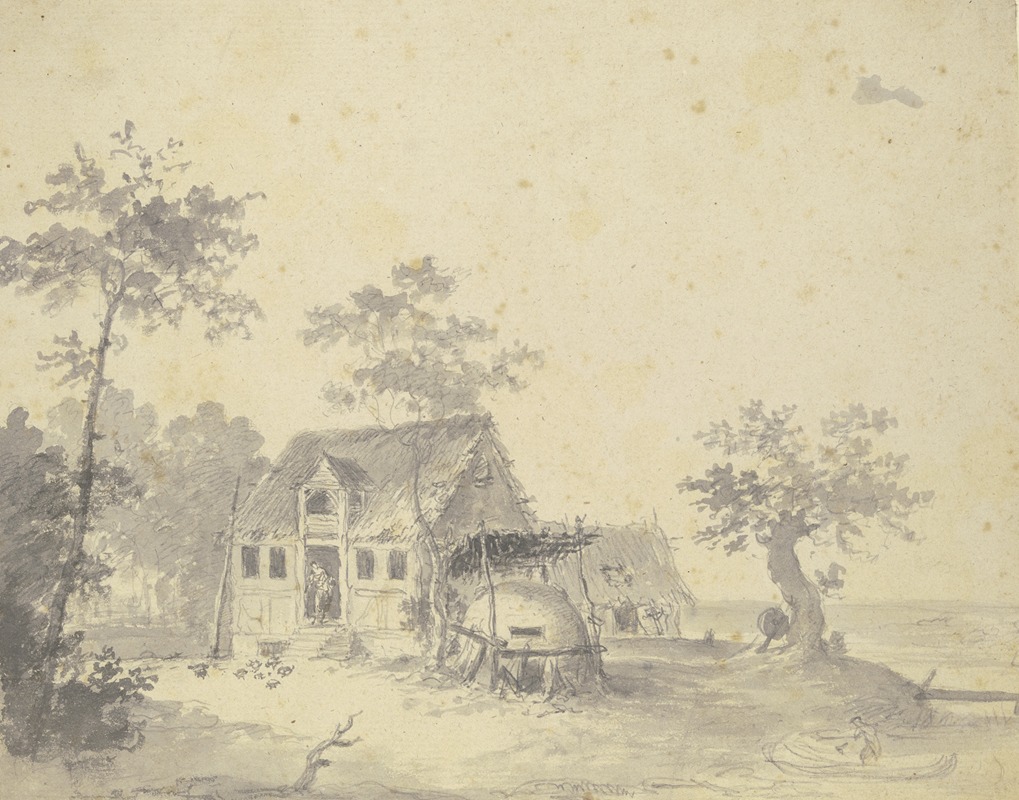 Landscape with farmhouse by Carl Friedrich von Rumohr — digital art print download
