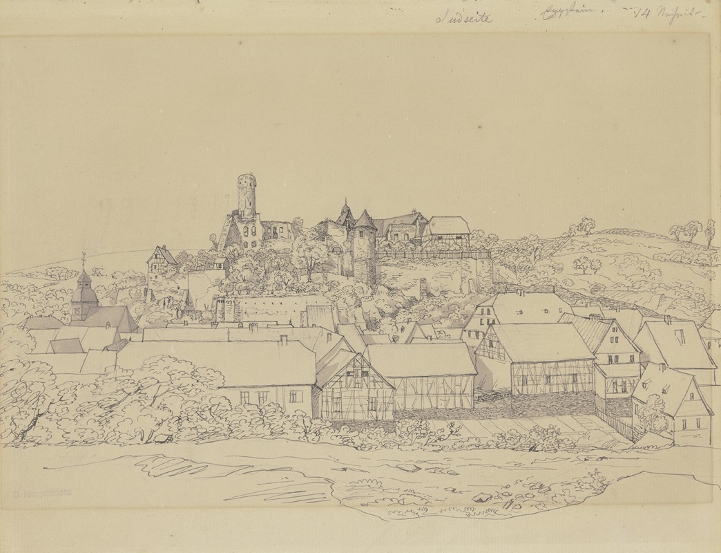 View of Eppstein with castle by Карл Морганштерн — digital art print download