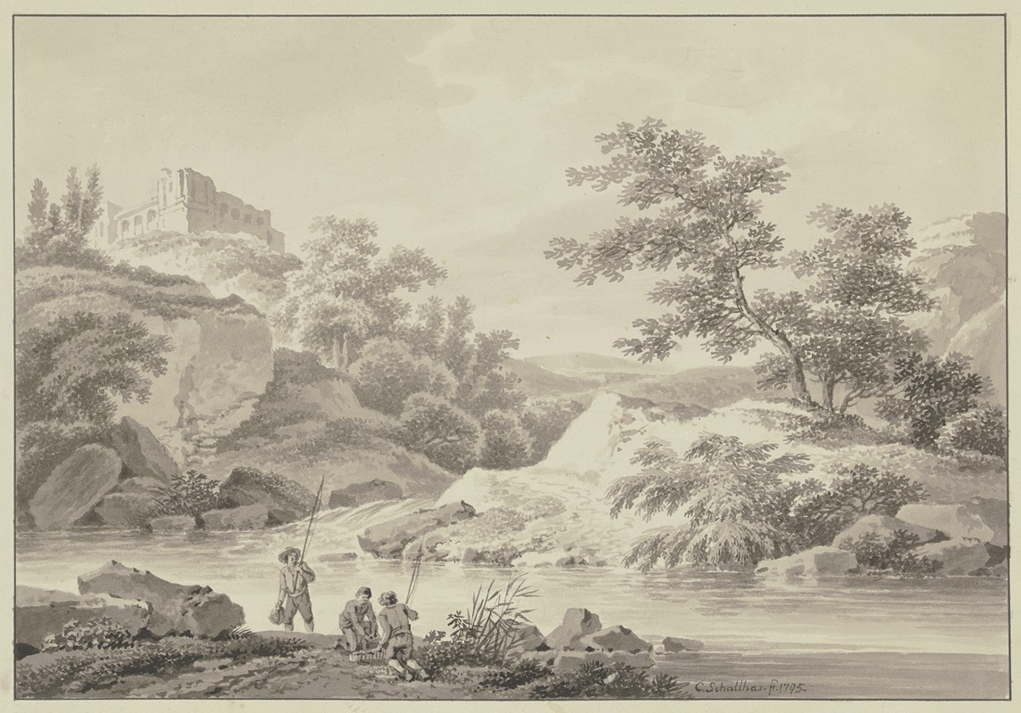 Flüßchen in einem Felsental — Карл Филипп Шалльхас