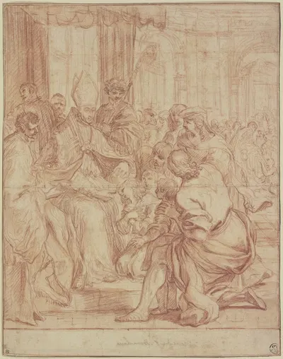 Ein Bischof segnet eine Heilige by Carlo Maratta — digital art print download
