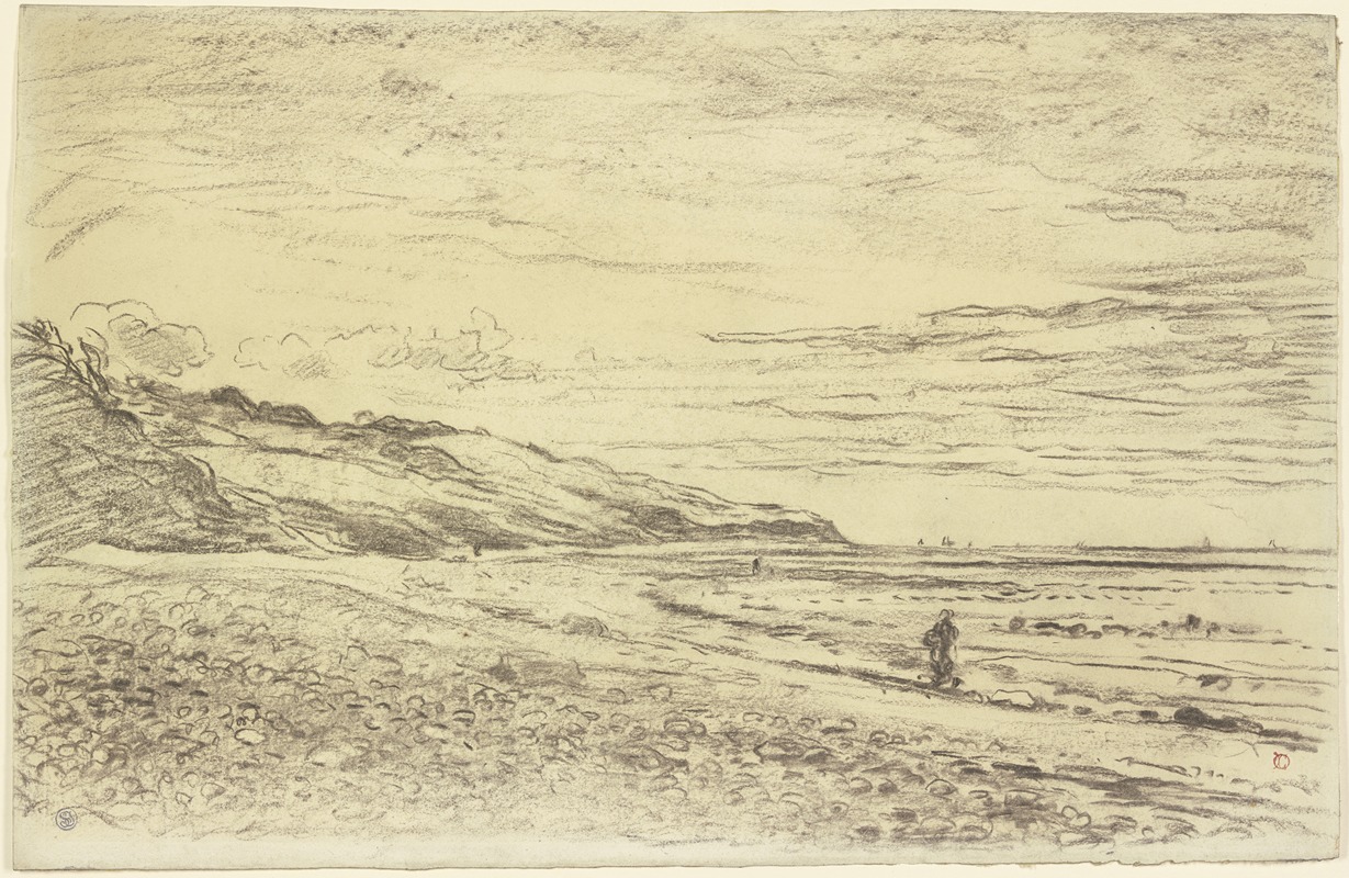 Steinige Meeresküste, vorne links Hügel — Charles François Daubigny