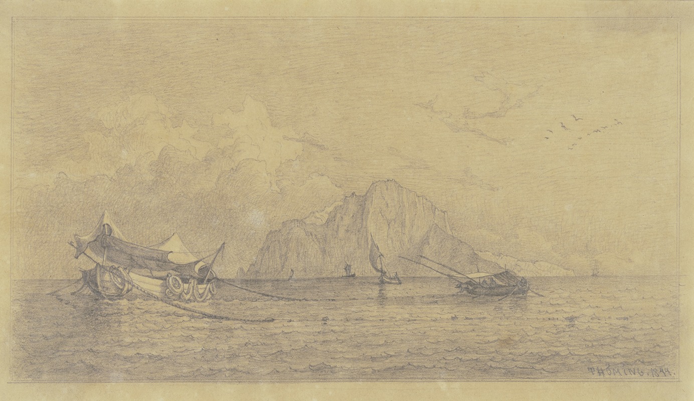 Ansicht Capris vom Meer aus by Кристиан Фредерик Фердинанд Тёмиг, 1844 — digital art print download